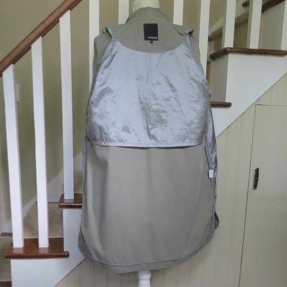 BONNIE ALEX Long Utility Jacket Coat - Womens Small - Khaki Green - Snap Closure - Picture 13 of 15